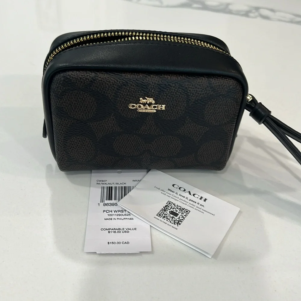 Coach Black and Brown Wristlet - Picture 9 of 13